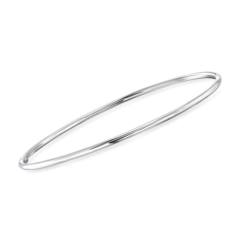 Italian Sterling Silver Jewelry Set: Three Polished and Beaded Bangle Bracelets. 8&quot; image number 3