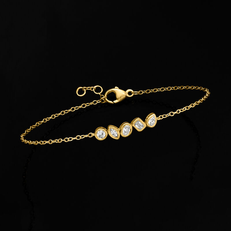 .33 ct. t.w. Bezel-Set Lab-Grown Diamond Linear Bracelet in 18kt Gold Over Sterling image number 2