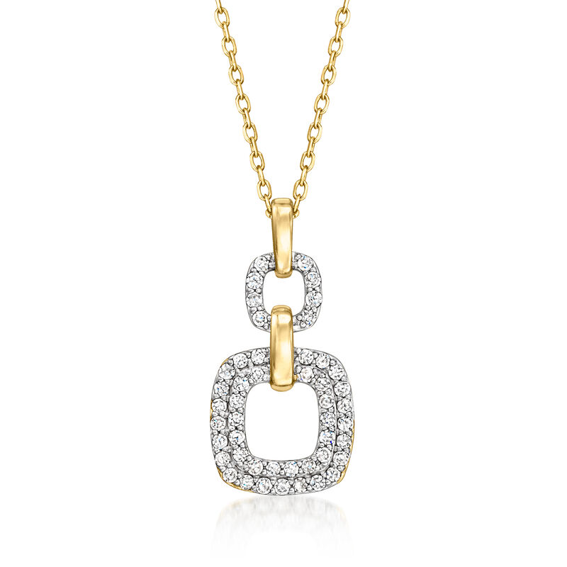 .25 ct. t.w. Diamond Double-Square Pendant Necklace in 18kt Yellow Gold image number 0