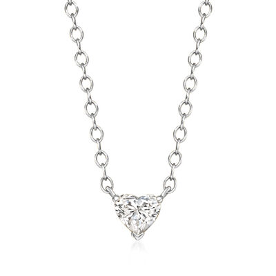 .20 Carat Heart-Shaped Lab-Grown Diamond Solitaire Necklace in 14kt White Gold