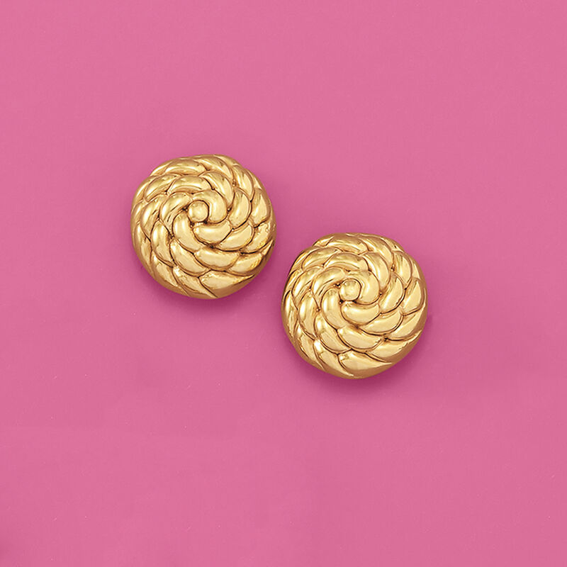 Italian 18kt Yellow Gold Twisted Circle Earrings image number 2