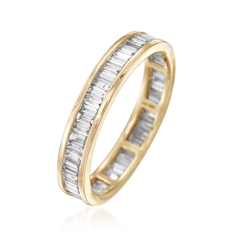 1.00 ct. t.w. Baguette Diamond Eternity Band in 14kt Yellow Gold image number 2
