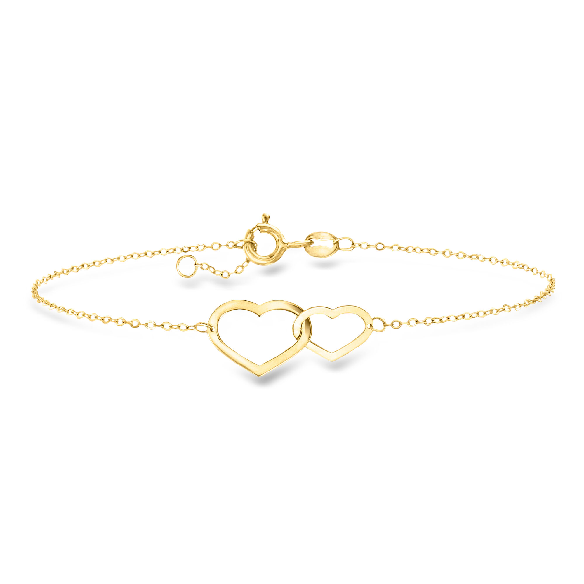 アンソニーキャセイ　ゴールデンブロッサム8/10 Italian 10kt Yellow Gold Infinity Heart Bracelet | Ross Simons