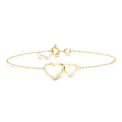 Italian 10kt Yellow Gold Infinity Heart Bracelet