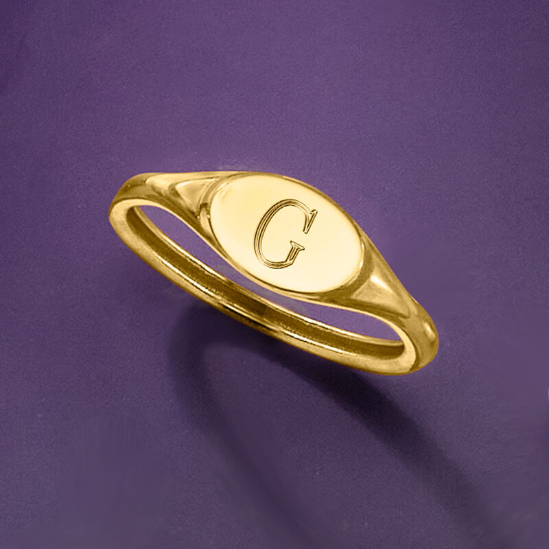 Italian 14kt Yellow Gold Personalized Signet Ring image number 8