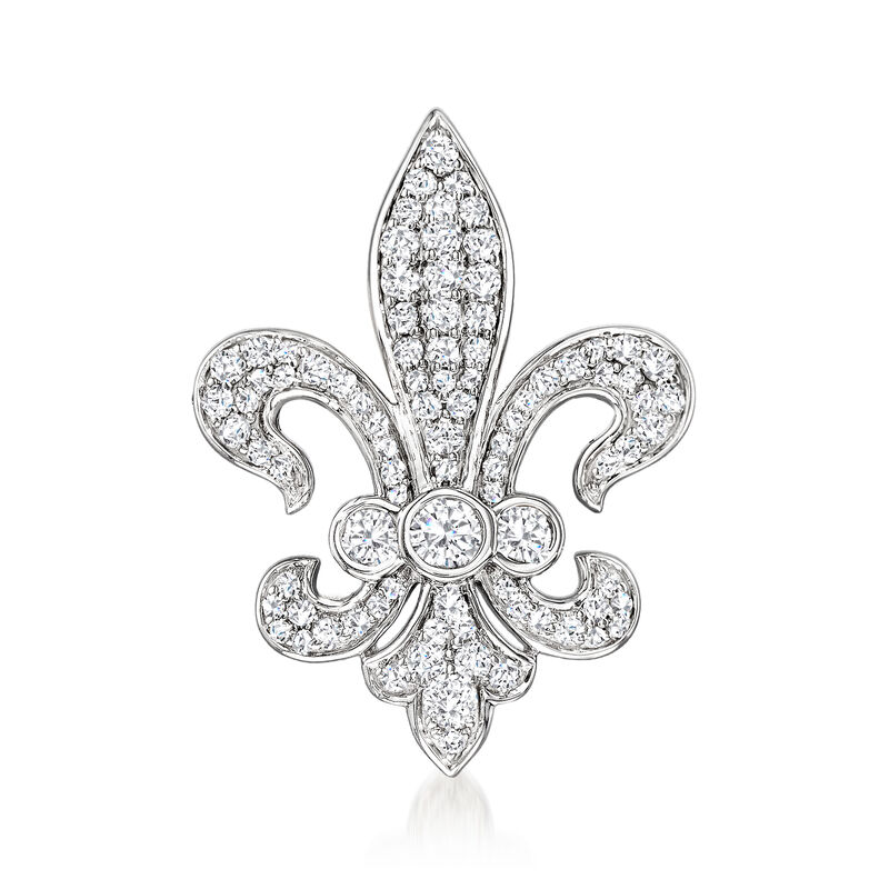 1.00 ct. t.w. Diamond Fleur-De-Lis Pin in Sterling Silver image number 0