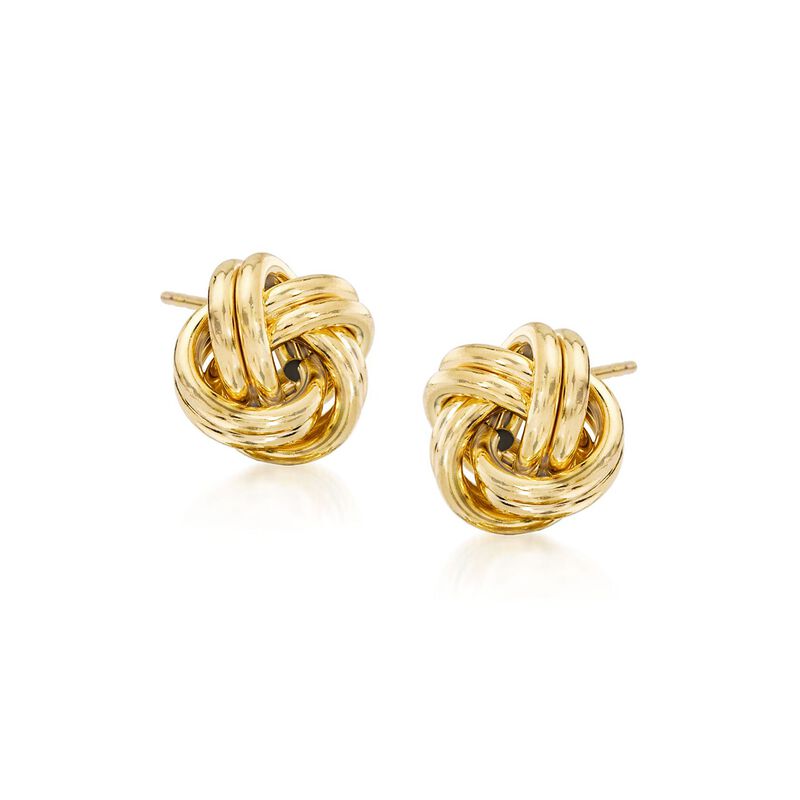 14kt Yellow Gold Love Knot Stud Earrings image number 0