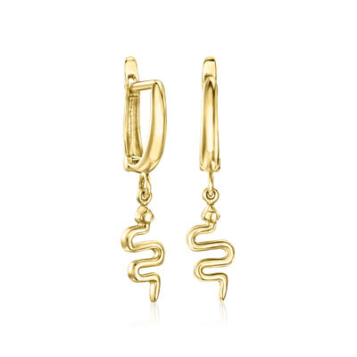 18kt Gold Vermeil Snake Hoop Drop Earrings