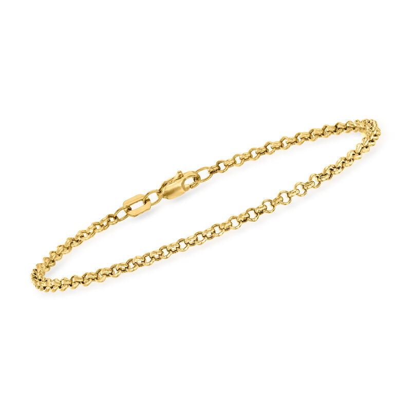 14kt Yellow Gold Rolo-Link Bracelet. 7&quot; image number 0