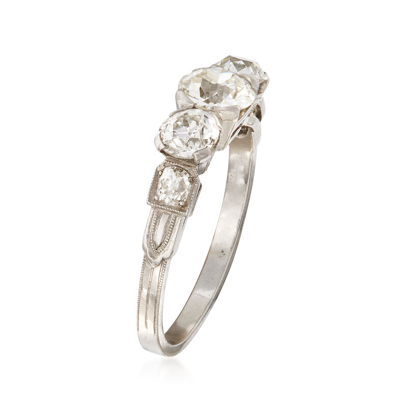 C. 1950 Vintage 1.40 ct. t.w. Diamond Ring in Platinum. Size 6 image number 1