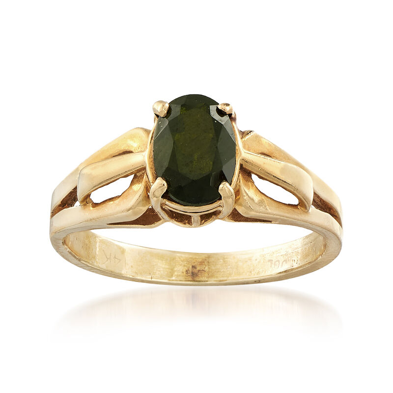 C. 1980 Vintage Tourmaline Ring in 14kt Yellow Gold. Size 5 image number 0