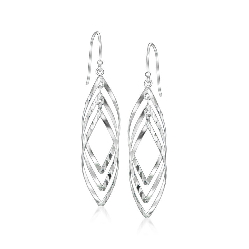 Sterling Silver Twisted Drop Earrings image number 0