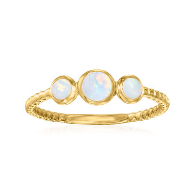 Opal Three-Stone Ring in 14kt Yellow Gold