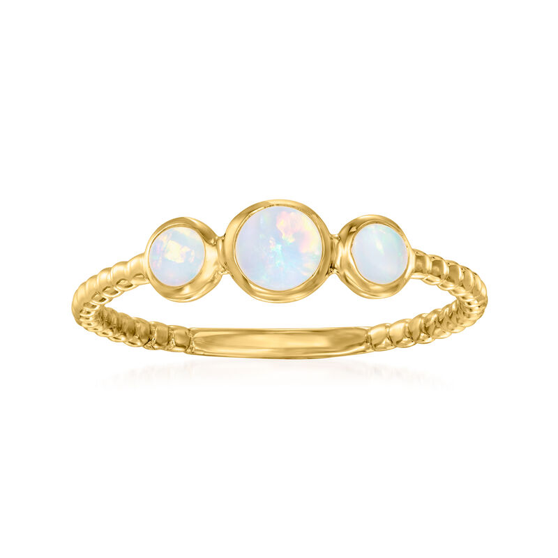 Opal Three-Stone Ring in 14kt Yellow Gold image number 0