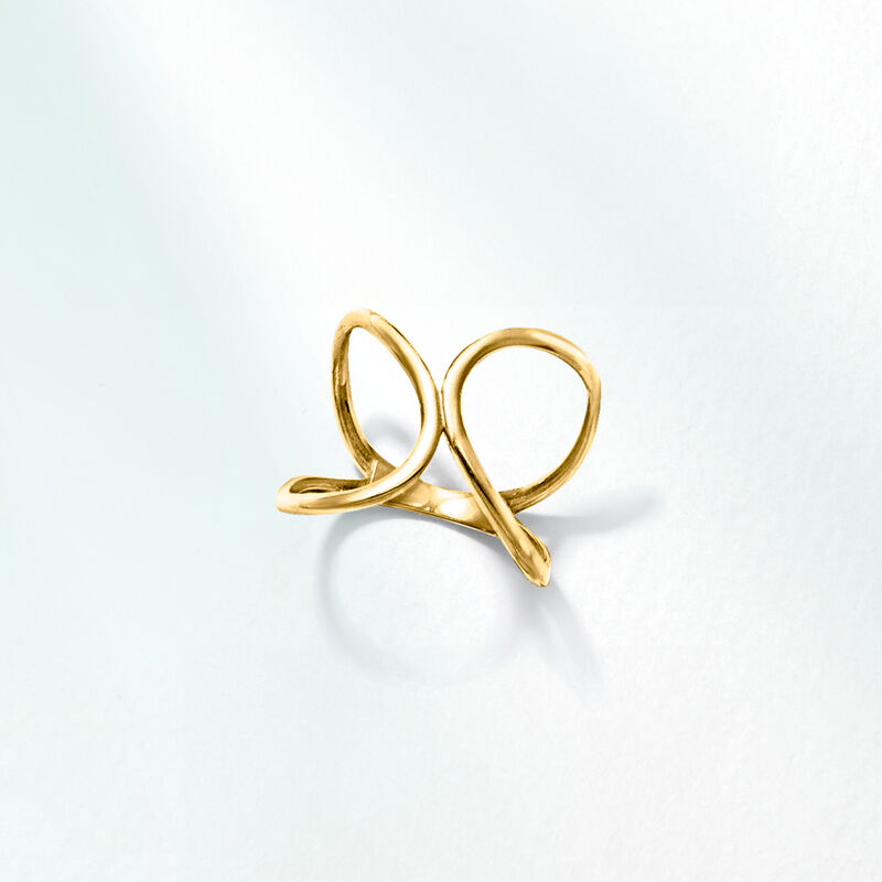 10kt Yellow Gold Freeform Geometric Ring image number 2
