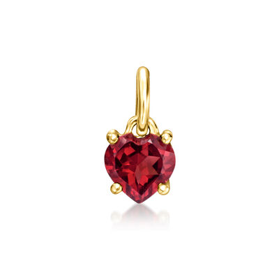 .50 Carat Garnet Heart Charm in 14kt Yellow Gold