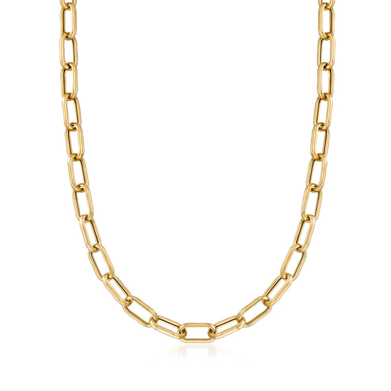 Italian 18kt Gold Over Sterling Paper Clip Link Necklace image number 0