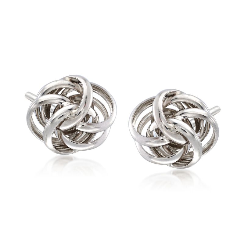 Italian Sterling Silver Love Knot Earrings image number 0