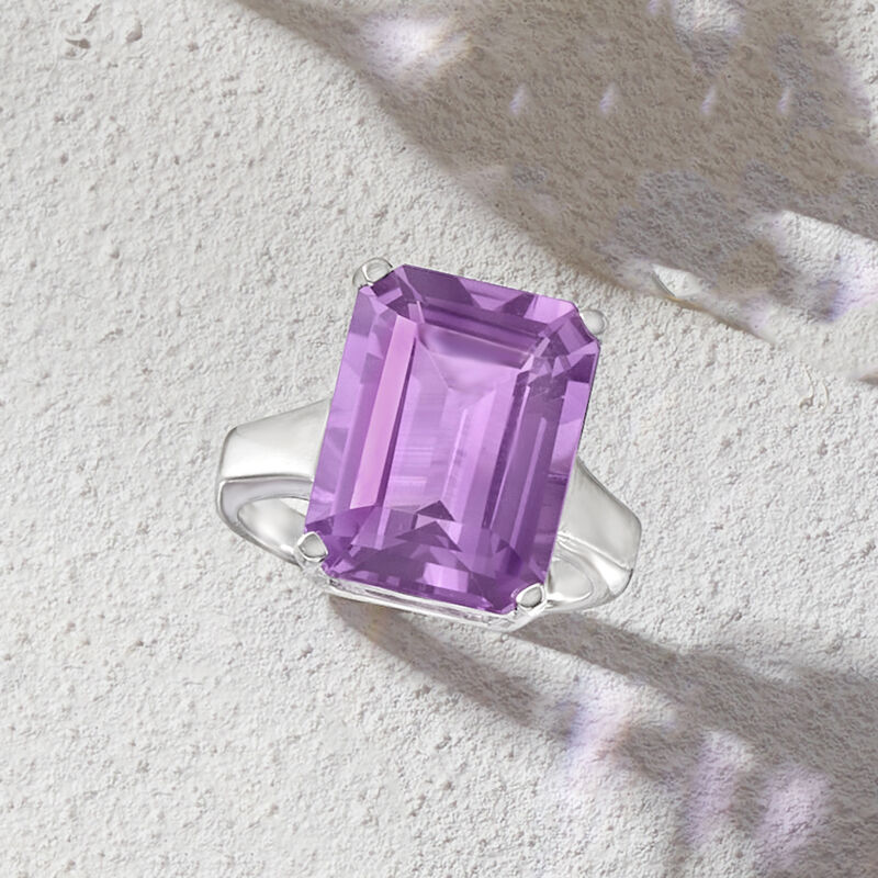 11.00 Carat Amethyst Ring in Sterling Silver image number 4