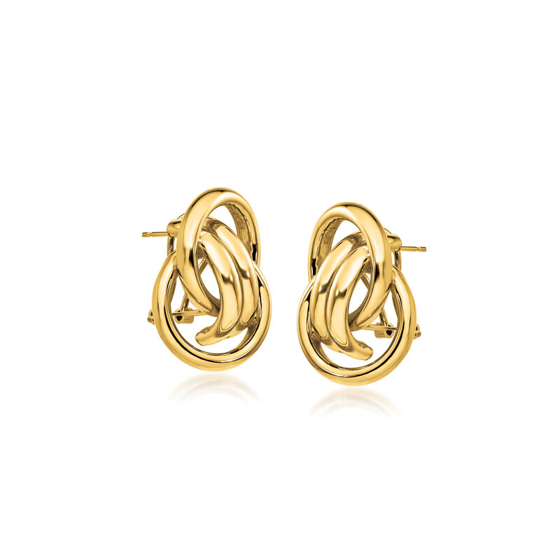 14kt Yellow Gold Interlocking-Circle Earrings  image number 2