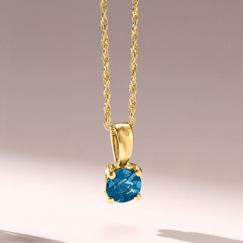 .26 Carat London Blue Topaz Pendant Necklace in 14kt Yellow Gold image number 2