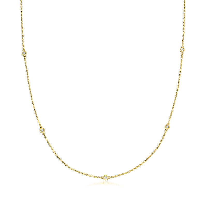 .25 ct. t.w. Bezel-Set Diamond Station Necklace in 18kt Gold Over Sterling image number 0