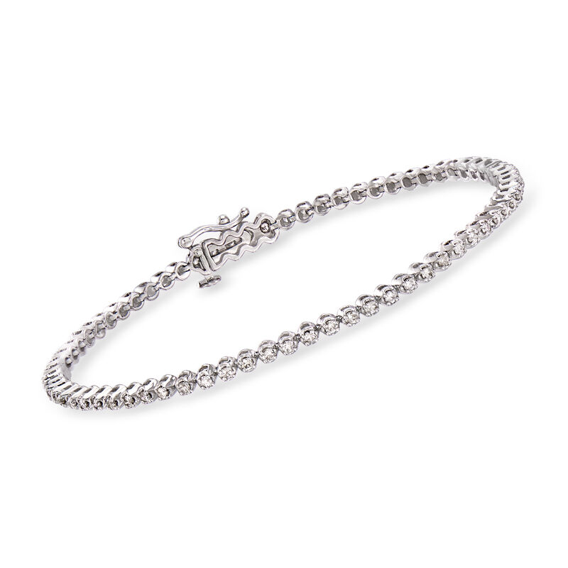 1.00 ct. t.w. Diamond Tennis Bracelet in 14kt White Gold image number 0