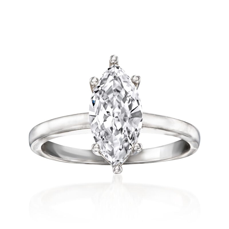 2.00 Carat Marquise Lab-Grown Diamond Solitaire Ring in 14kt White Gold image number 0