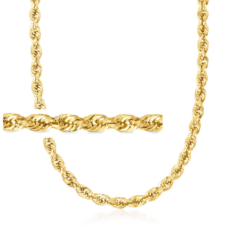 5.5mm 14kt Yellow Gold Rope-Chain Necklace image number 0