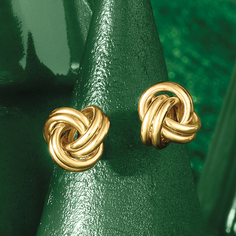 14kt Yellow Gold Love Knot Stud Earrings image number 5
