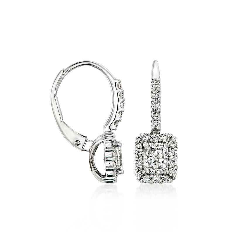 C. 1990 Vintage 1.30 ct. t.w. Diamond Drop Earrings in 14kt White Gold  image number 2