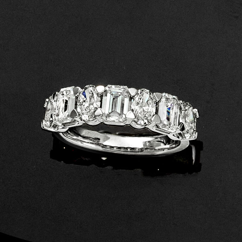 3.00 ct. t.w. Oval and Emerald-Cut Lab-Grown Diamond Ring in 14kt White Gold image number 5