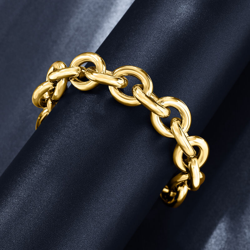 Italian 18kt Yellow Gold Cable-Chain Bracelet image number 3