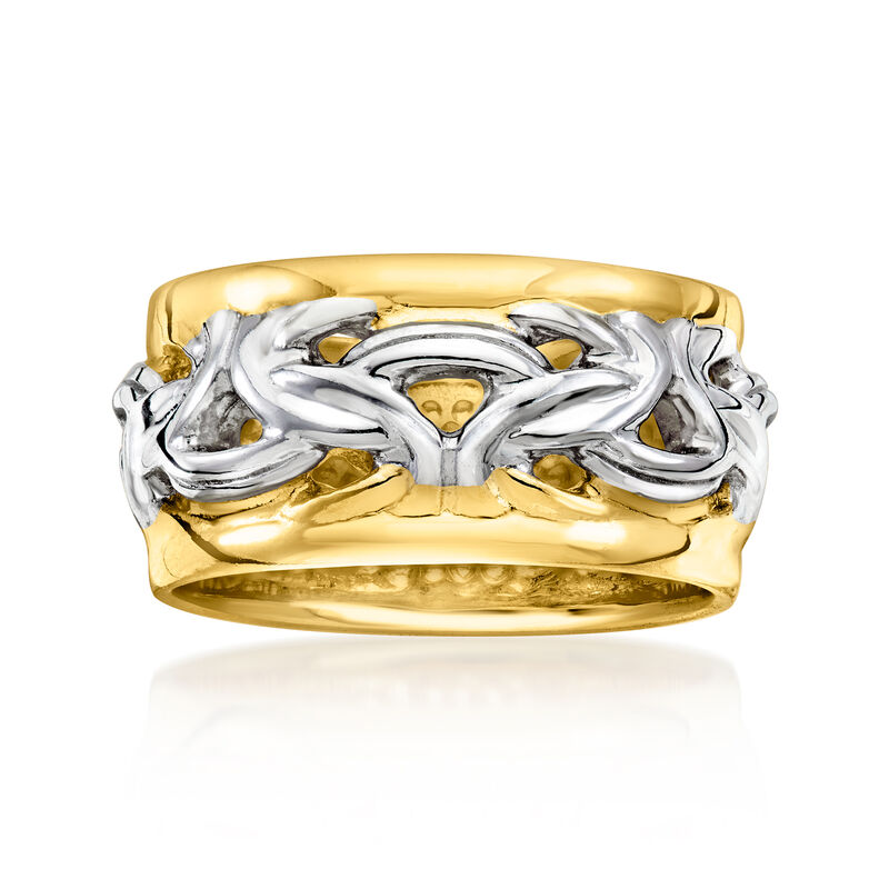 Italian Two-Tone Sterling Silver Byzantine Ring image number 0