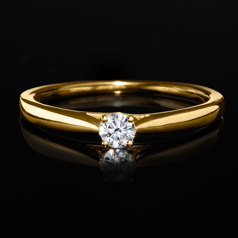 .15 Carat Lab-Grown Diamond Solitaire Ring in 18kt Gold Over Sterling image number 3