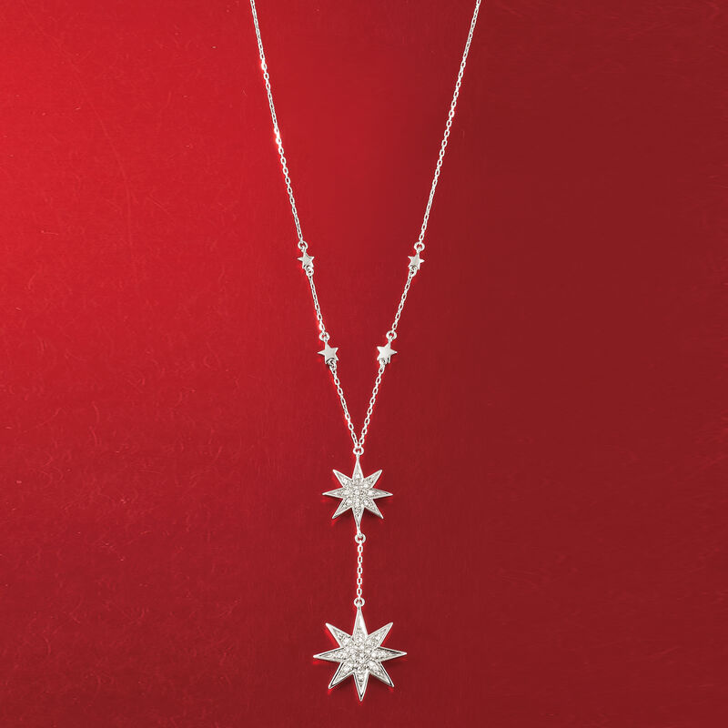 .50 ct. t.w. Diamond Double Star Y-Necklace in Sterling Silver image number 2