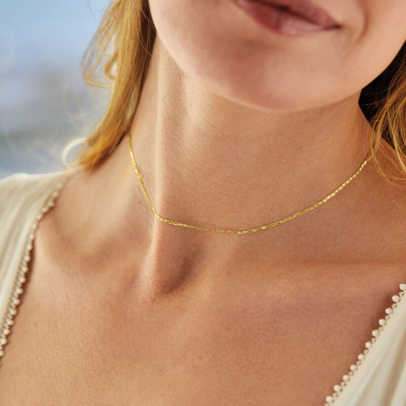 14kt Yellow Gold Lumachina-Chain Choker Necklace. 13&quot; image number 2