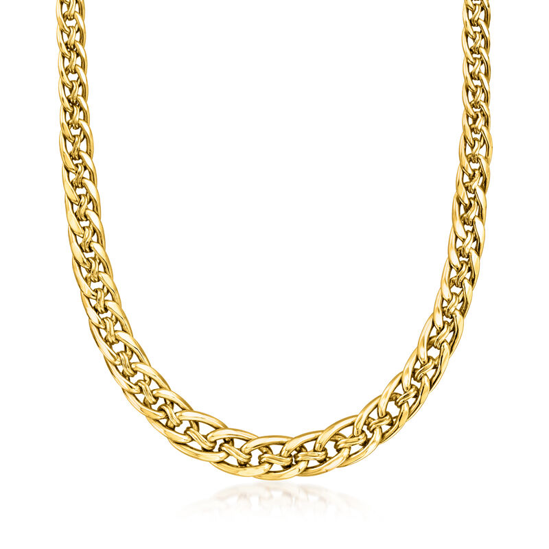 14kt Yellow Gold Graduated Multi-Oval and Curb-Link Necklace image number 0