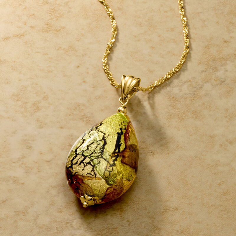 Italian Multicolored Murano Glass Pendant Necklace in 18kt Gold Over Sterling  image number 2