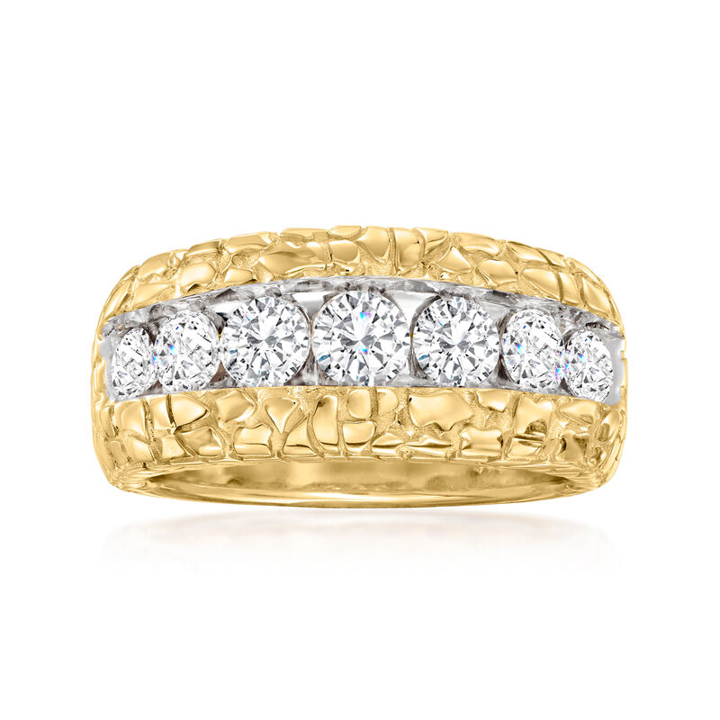 Men's 2.00 ct. t.w. Diamond Nugget-Style Wedding Band in 14kt Yellow Gold image number 0