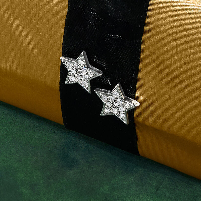 .20 ct. t.w. Diamond Star Stud Earrings in Sterling Silver image number 2