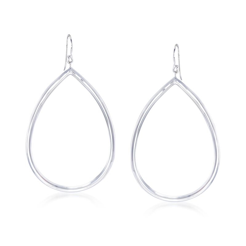 Sterling Silver Open Teardrop Earrings image number 0