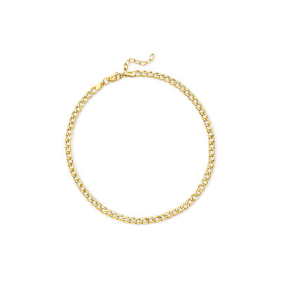 Italian 10kt Yellow Gold Curb-Link Anklet