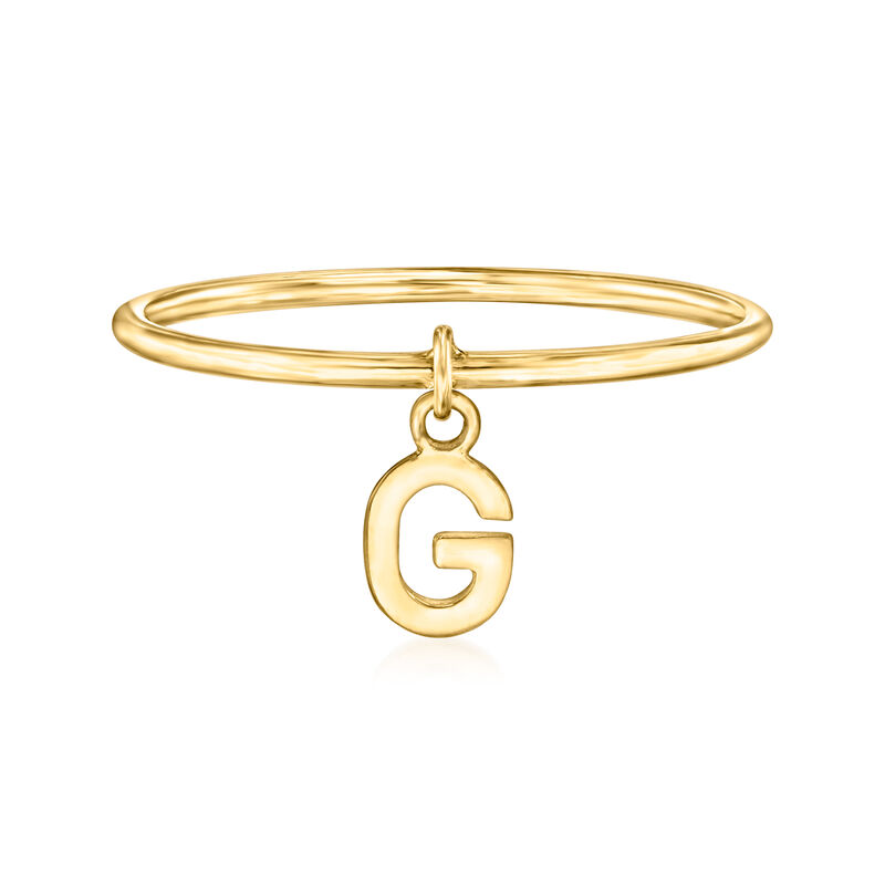 14kt Yellow Gold &quot;G&quot; Initial Charm Ring image number 0