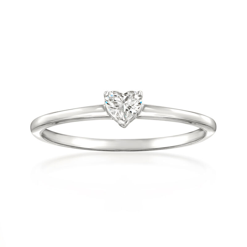 .15 Carat Heart-Shaped Lab-Grown Diamond Ring in 14kt White Gold image number 0