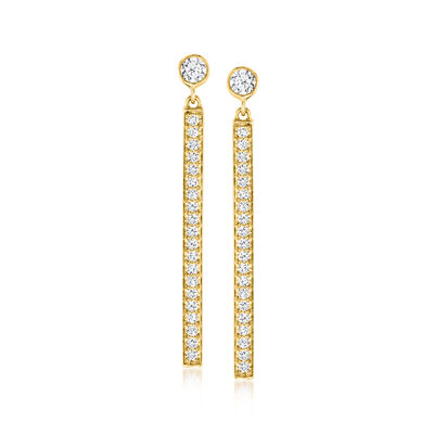 .50 ct. t.w. Lab-Grown Diamond Linear Drop Earrings in 18kt Gold Over Sterling