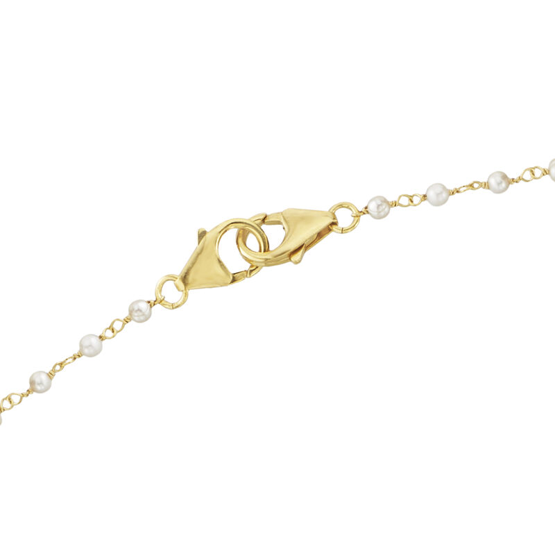 2-In-1 Small Cultured Pearl Necklace and Eyeglass Chain in 18kt Gold Over Sterling image number 5