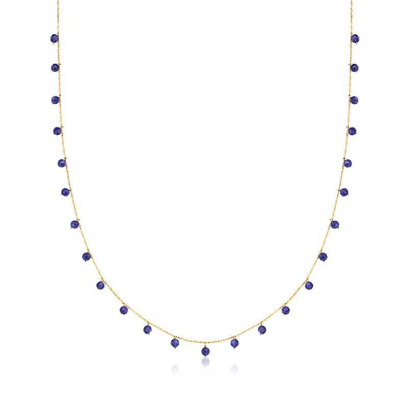 6.00 ct. t.w. Sapphire Bead Necklace in 10kt Yellow Gold image number 0