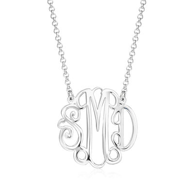 Sterling Silver Personalized Monogram Necklace