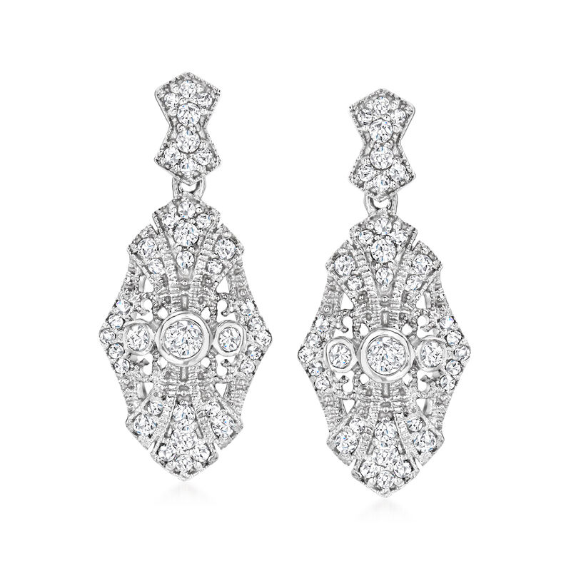 .50 ct. t.w. Diamond Drop Earrings in Sterling Silver image number 0